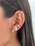 Trio de Brincos Argolinha e Coração com Detalhes em Zircônia e Banhado com Ouro 18k - comprar online