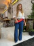 Calça jeans Wide Leg Jeans Escuro Gabi - comprar online