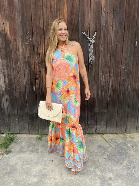 Vestido Longo Transpassado - comprar online