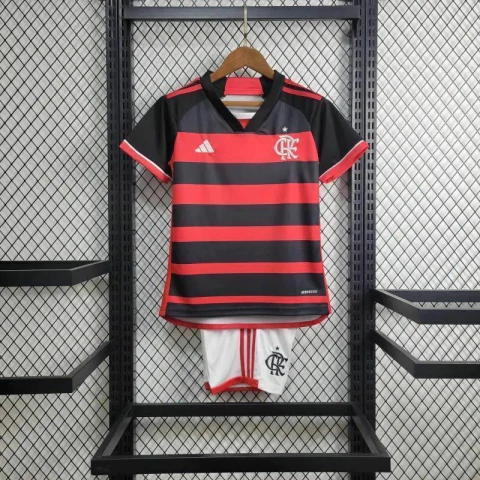 Kit Infantil Flamengo Home 24/25 Vermelho e Preto - Adidas