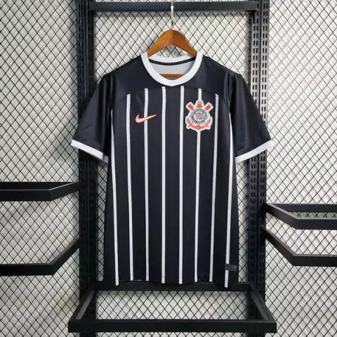 Camisa Corinthians 23/24 Torcedor Nike Masculino Preta Listrada