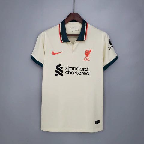 Camisa Retrô Liverpool Away 21/22 Torcedor Nike Masculina - Marfim