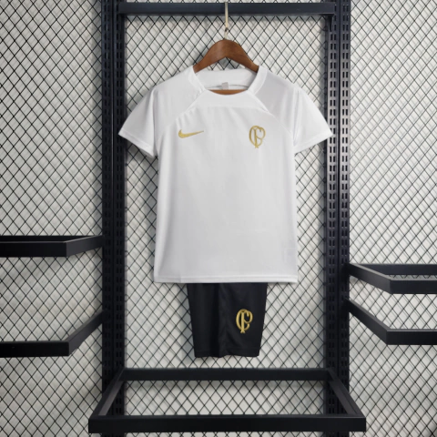 Kit Infantil Nike Corinthians 23/24 branco com short preto