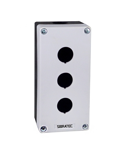 Caixa Plástica Cinza BX1/3G com 3 Furos 22mm - Dimensões: 148x70x60mm (CxLxH) - 4384