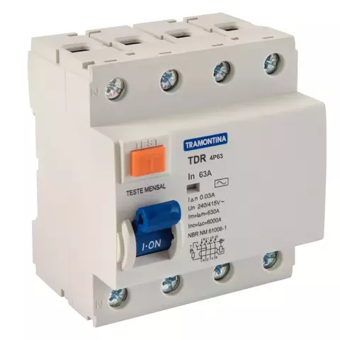 Interruptor DR-63 4P 63 A 30 mA 6 KA Tramontina