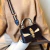 Imagen de Cartera Mistyk Importada Combinada Ecocuero Gamuzado Suave