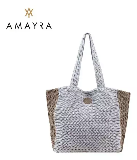 Cartera Mujer Bolso Playero Rafia combinados Amayra Espacioso Verano - comprar online