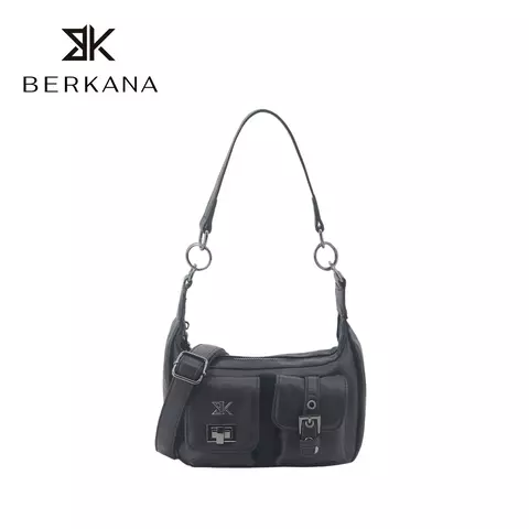 cartera mujer berkana mini bag bolsillos frontales estilo satchel baguette - comprar online