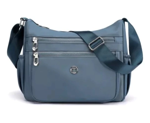 Bolso Hombro Cartera Morral Nylon Correa Regulable 3 Cierres