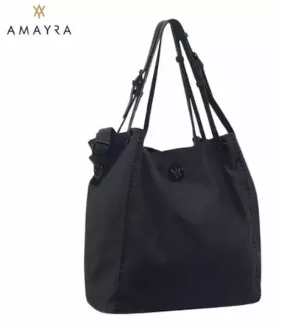 Cartera bolso tote bag negro Amayra para mujer, diseño amplio y moderno con doble asa. Productos Amayra en Mistika.!