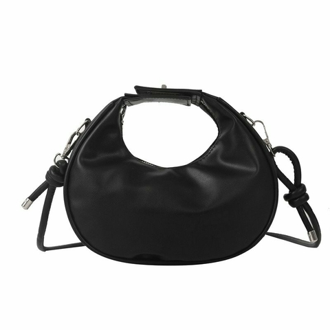 Cartera hobo negra para mujer, estilo mini, con diseño moderno y elegante.