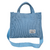 Cartera bolso unisex Letu Tote Bag de corderoy en color azul, con asas y bandolera ajustable.