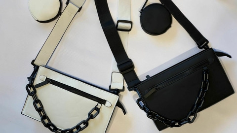 Cartera De Mujer Sienna Black Bandolera Con Mini Estuche - comprar online