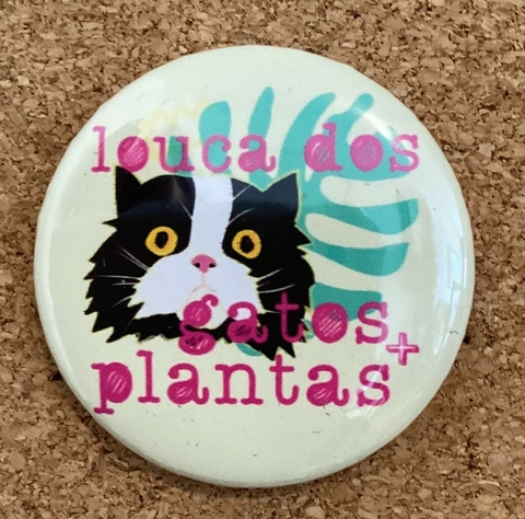 Botton Louca Dos Gatos E Das Plantas - comprar online