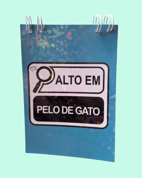 Bloco de Anotações Argolado Lupa Alto Em Pelo de Gato - comprar online