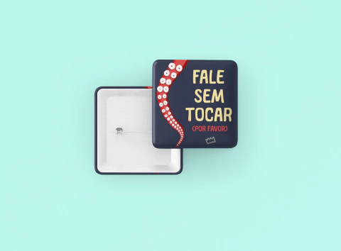 Botton Quadrado Fale Sem Tocar