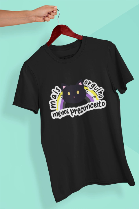 Camiseta Mais Orgulho, Menos Preconceito Bandeira Não Binárie - comprar online
