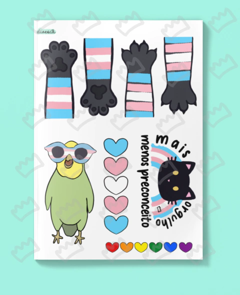 Cartela Adesivos Termocolantes - Bandeira Trans - comprar online