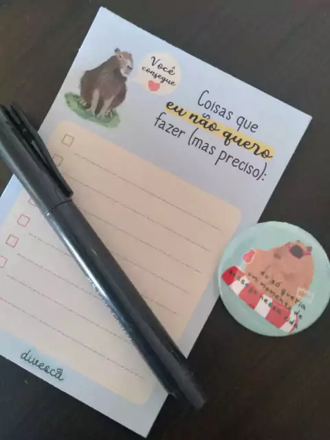 Bloco de Anotações Capivara - Coisas que eu não quero fazer (mas preciso)
