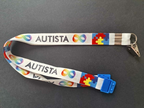 Cordão Autista Quebra Cabeça e Infinito Branco