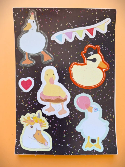 Cartela de Adesivos Patinhos