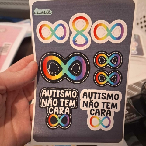 Cartela de Adesivos Autismo Infinito