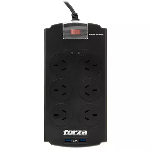ESTABILIZADOR FORZA FSP-602USB-A 1250 JOULES 6 TOMAS + 2 USB