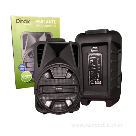 PARLANTE ORYX/DINAX 12" CON MICROFONO BT USB SD FM 15W3