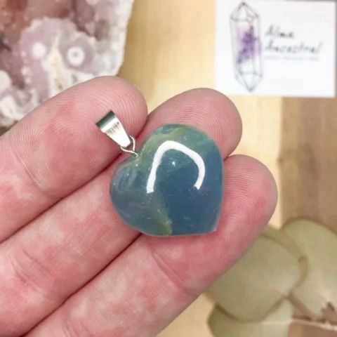 DIJE CORAZÓN DE ONIX CIELO