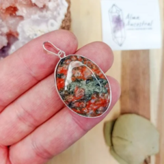 DIJE OVAL DE JASPE POPPY