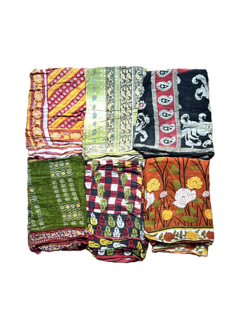 Set x6 Sarees Vintage de Algodón Nº 111