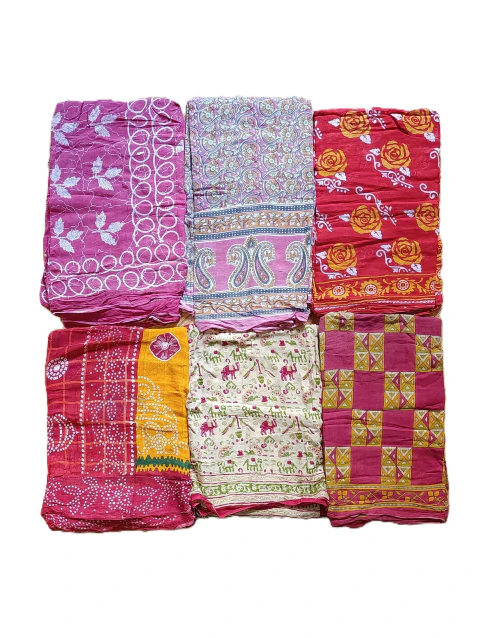 Set x6 Sarees Vintage de Algodón Nº 136