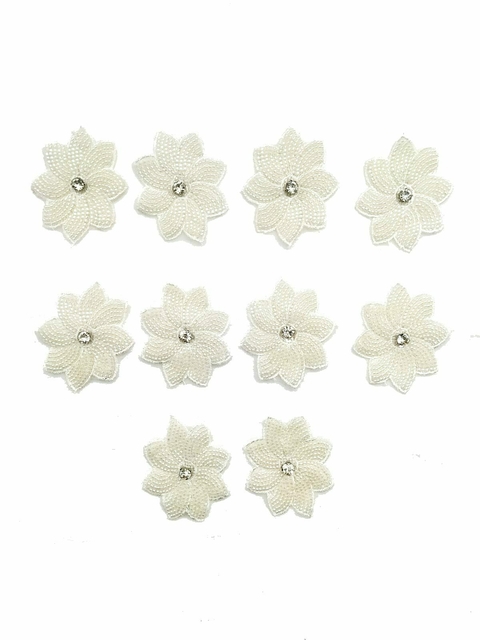 Aplique Chico Flor Blanco x 10 unidades