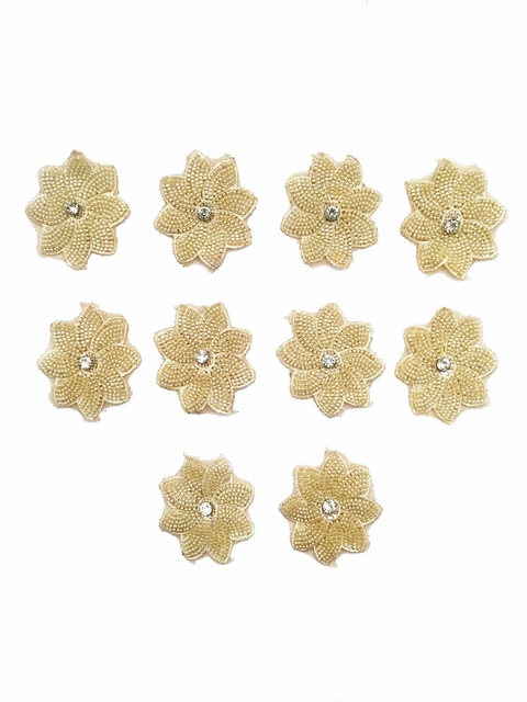 Aplique Chico Flor Champagne x 10 unidades
