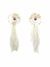 Aplique Chico por par Flor blanca con plumas