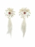 Aplique Chico por par Flor blanca con plumas