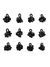 Tessel Negro con cuentas x 12 unidades