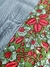 Mantel Tusor Azul con Block Print + Servilletas en internet