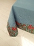 Mantel Tusor Azul con Block Print + Servilletas