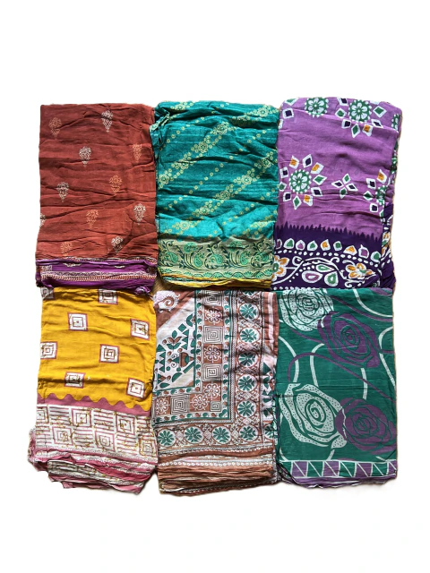 Set x6 Sarees Vintage de Algodón Nº 168