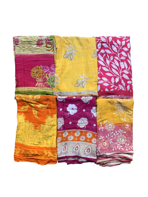 Set x6 Sarees Vintage de Algodón N° 291