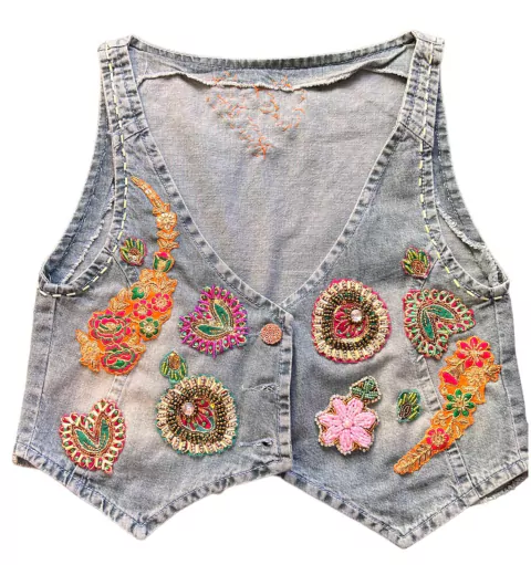 Chaleco corto full bordado - 16