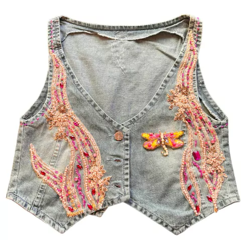 Chaleco corto full bordado - 18