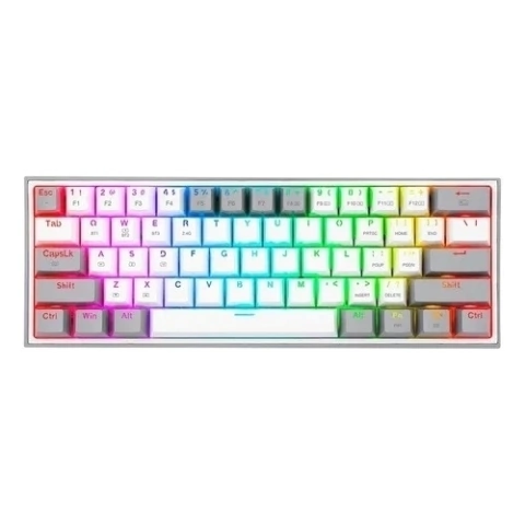 TECLADO GAMER REDRAGON K616 FIZZ RGB PRO BLANCO/GRIS IDIOMA ESPAÑOL