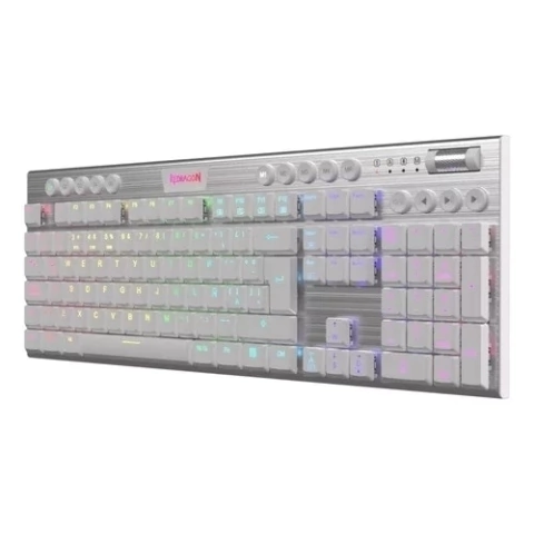 TECLADOS REDRAGON HORUS RED SWITCH FS CABLEADO K619-RGB-SP BLANCO
