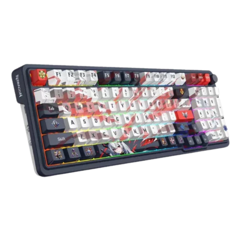 TECLADO GAMER REDRAGON K686AK EISA RGB PRO NEGRO Y BLANCO ANIME
