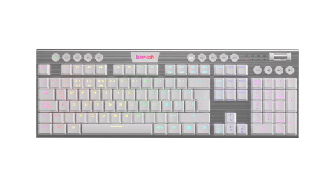 TECLADOS REDRAGON HORUS FS BLANCO RED SWITCH ESPAÑOL INALAMBRICO K618W-RGB-SP