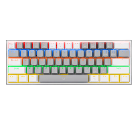 TECLADOS REDRAGON FIZZ CABLEADO RGB K617CT-RGB GRIS/BLANCO