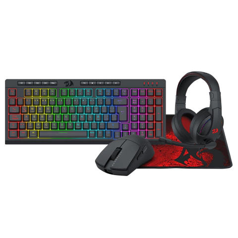 KIT DE TECLADO Y MOUSE TECLADOS REDRAGON 4EN1 (K515RGB+ M724+H211+P016) S147-SP