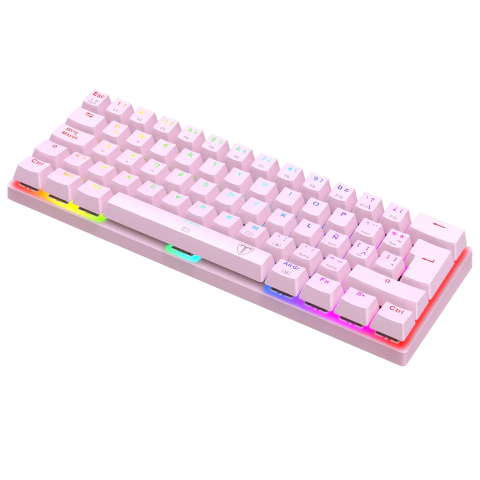 TECLADOS T-DAGGER ARENA ROSA RED SWITCH ESPAÑOL T-TGK321P-RGB-SP